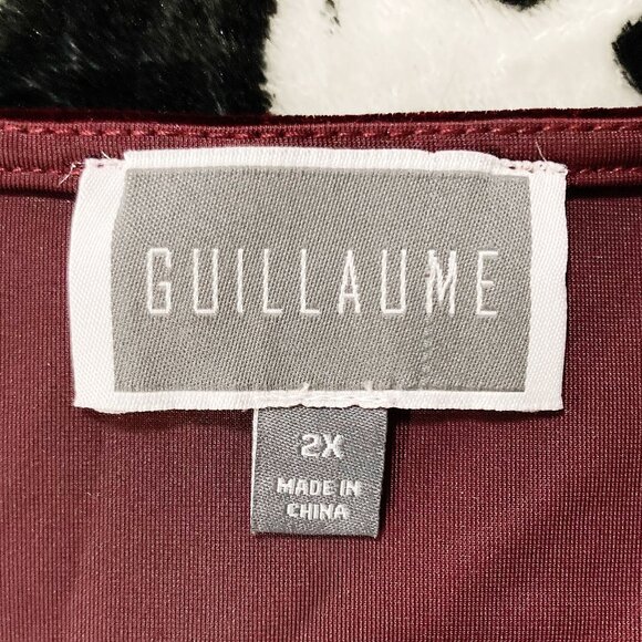 GUILLAUME Plus-size maroon velvet short-sleeve top ~ Goth XXL 2X XXXL 3X shirt - Picture 2 of 12